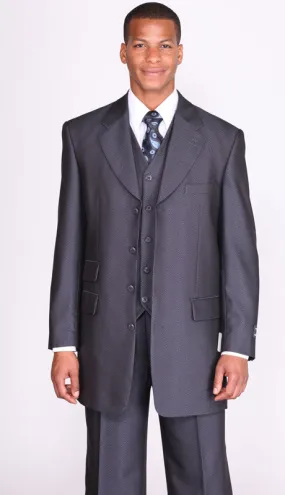 Milano Moda 2913V-BLK Mens Suit