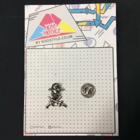 MP0259 - Skull In Swords Metal Pin Badge