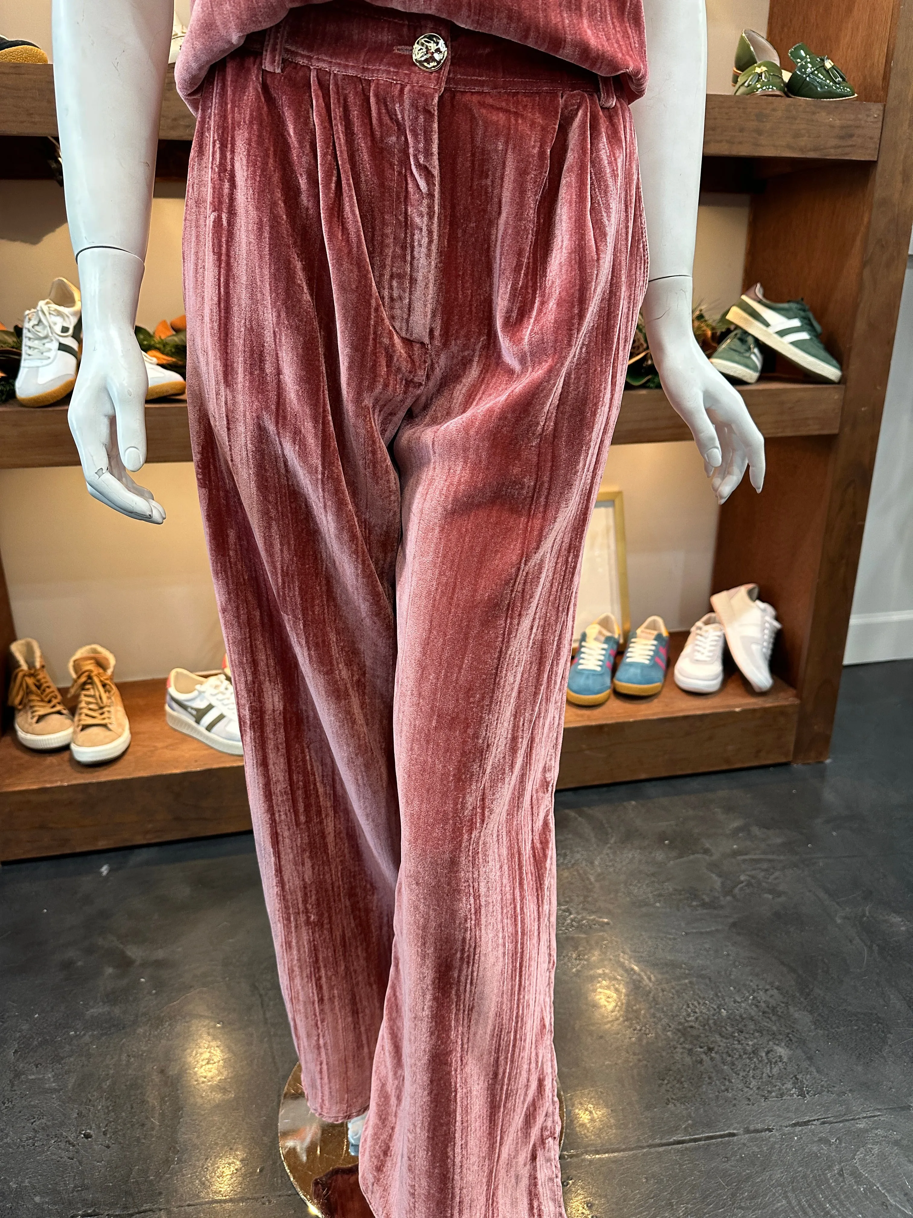 Nation Ridley Velvet Pant in Terracotta