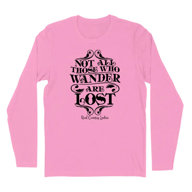 Not All Those Who Wander Black Print Hoodies & Long Sleeves