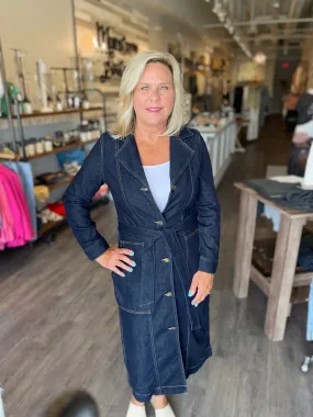 Notch Collar Duster Jacket w/ Self Belt - HQ