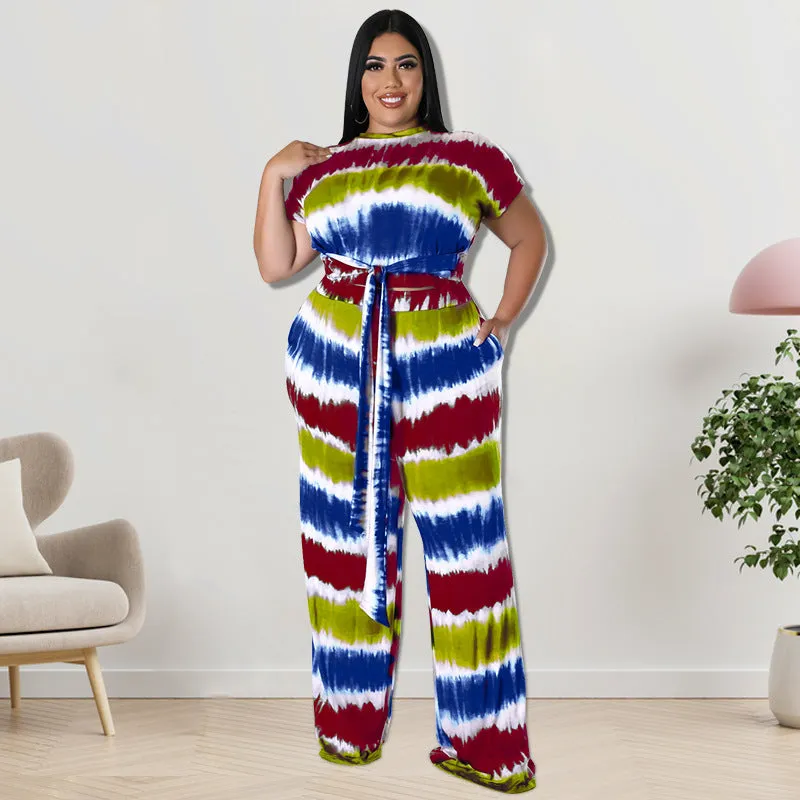 Plus Size Fall Women Clothing Straight Leg Trousers Pantsets