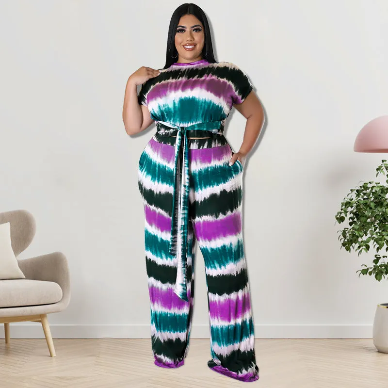 Plus Size Fall Women Clothing Straight Leg Trousers Pantsets
