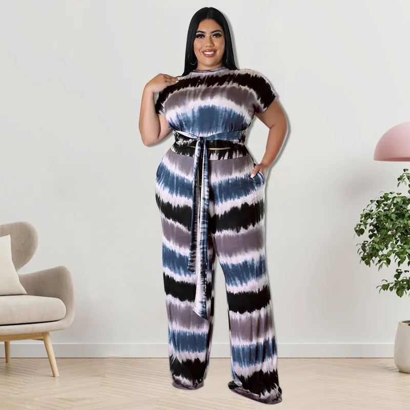 Plus Size Fall Women Clothing Straight Leg Trousers Pantsets