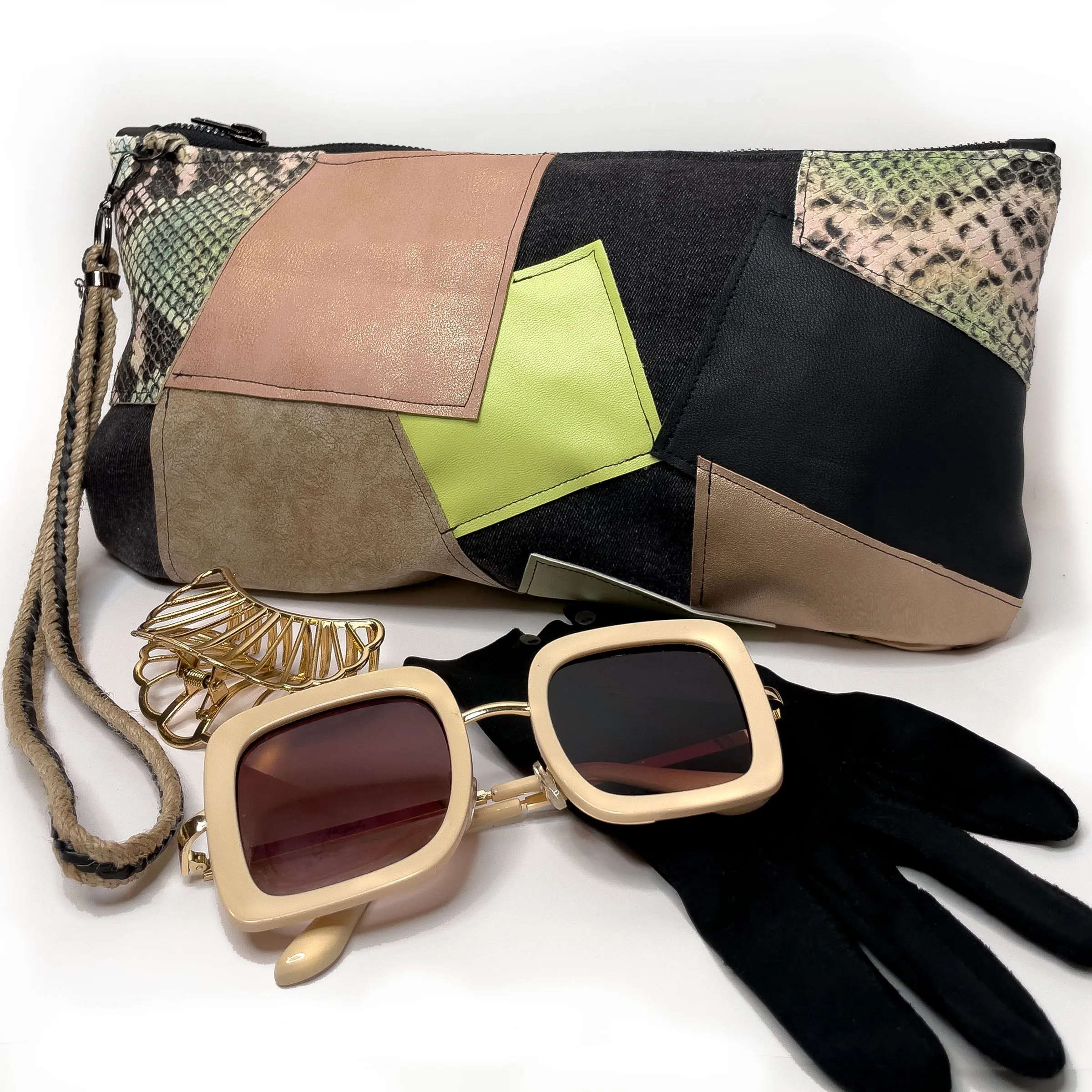 Pretty Patchwork, Genuine Leather Handmade Bag