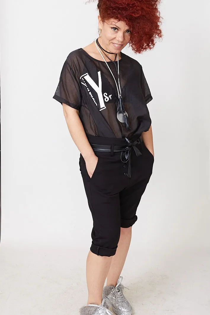 "TOLEDO" - BLACK SEE THROUGH TOP