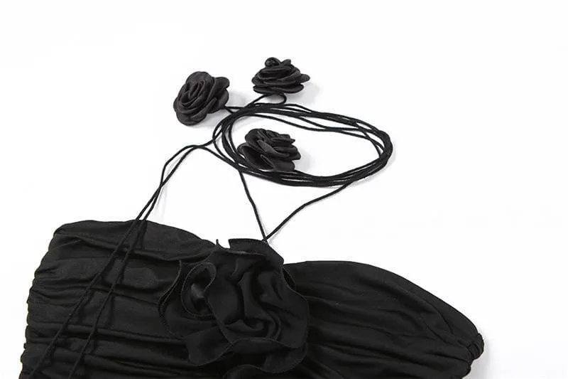 Ruched appliques solid top