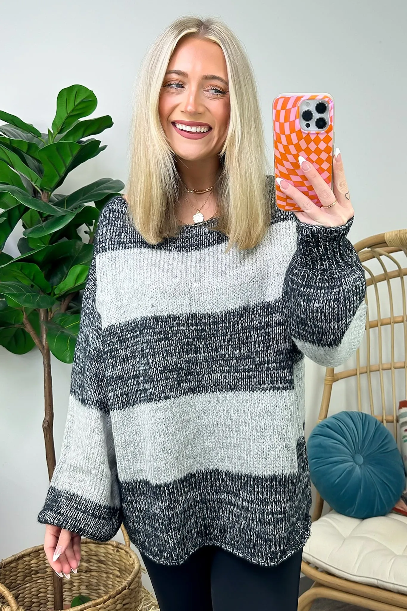 Stylish Charm Striped Knit Sweater - FINAL SALE