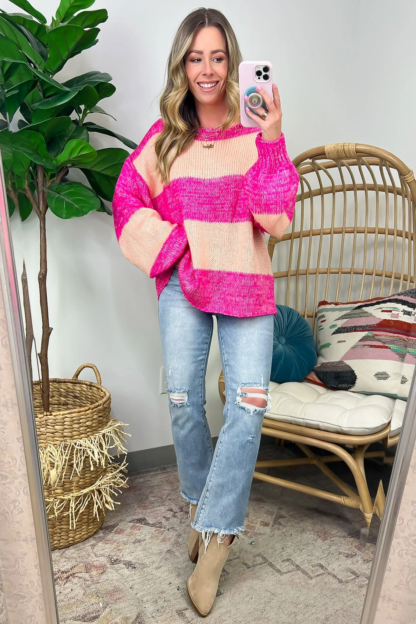 Stylish Charm Striped Knit Sweater - FINAL SALE