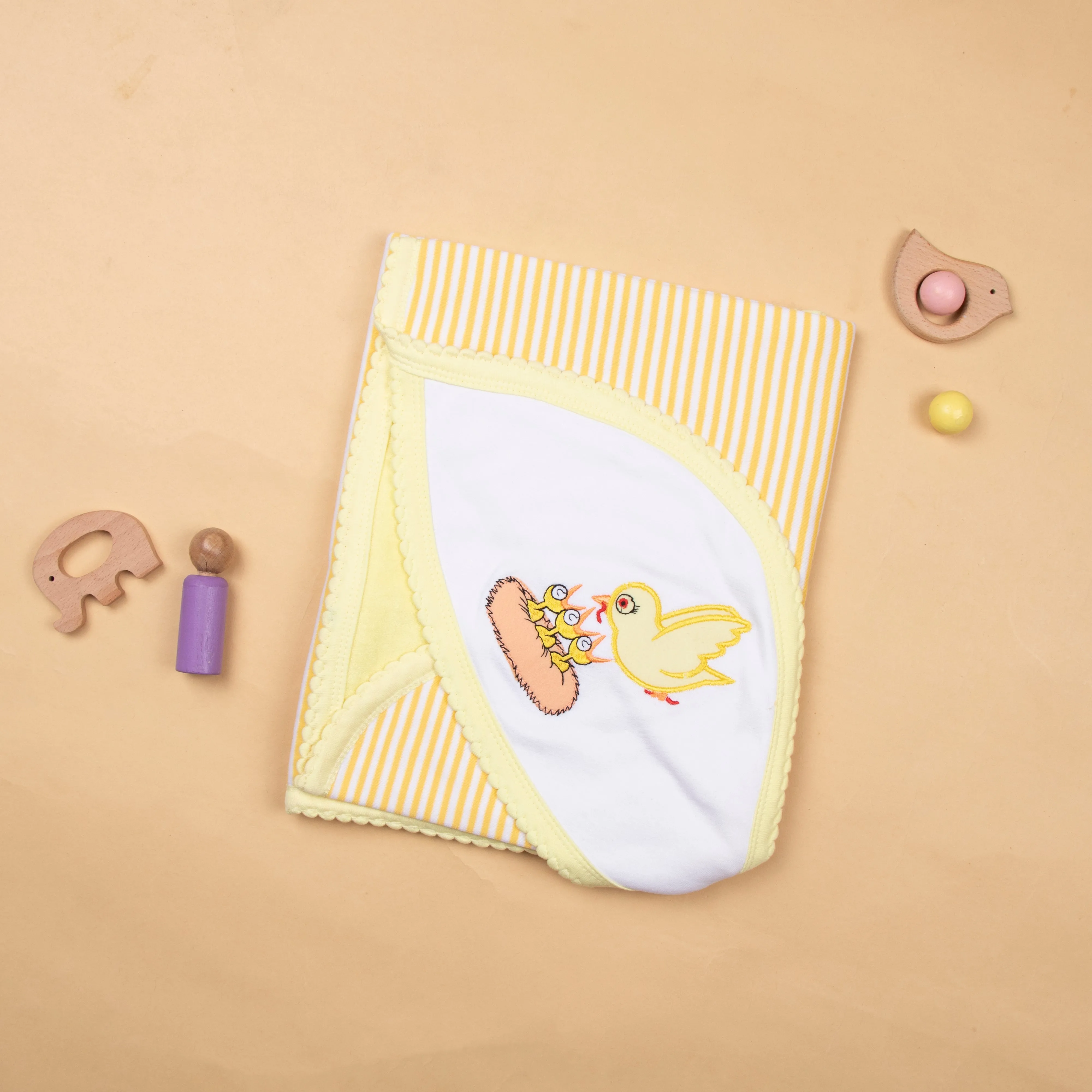 Tinycare Cozy Stripes Hooded Baby Towel