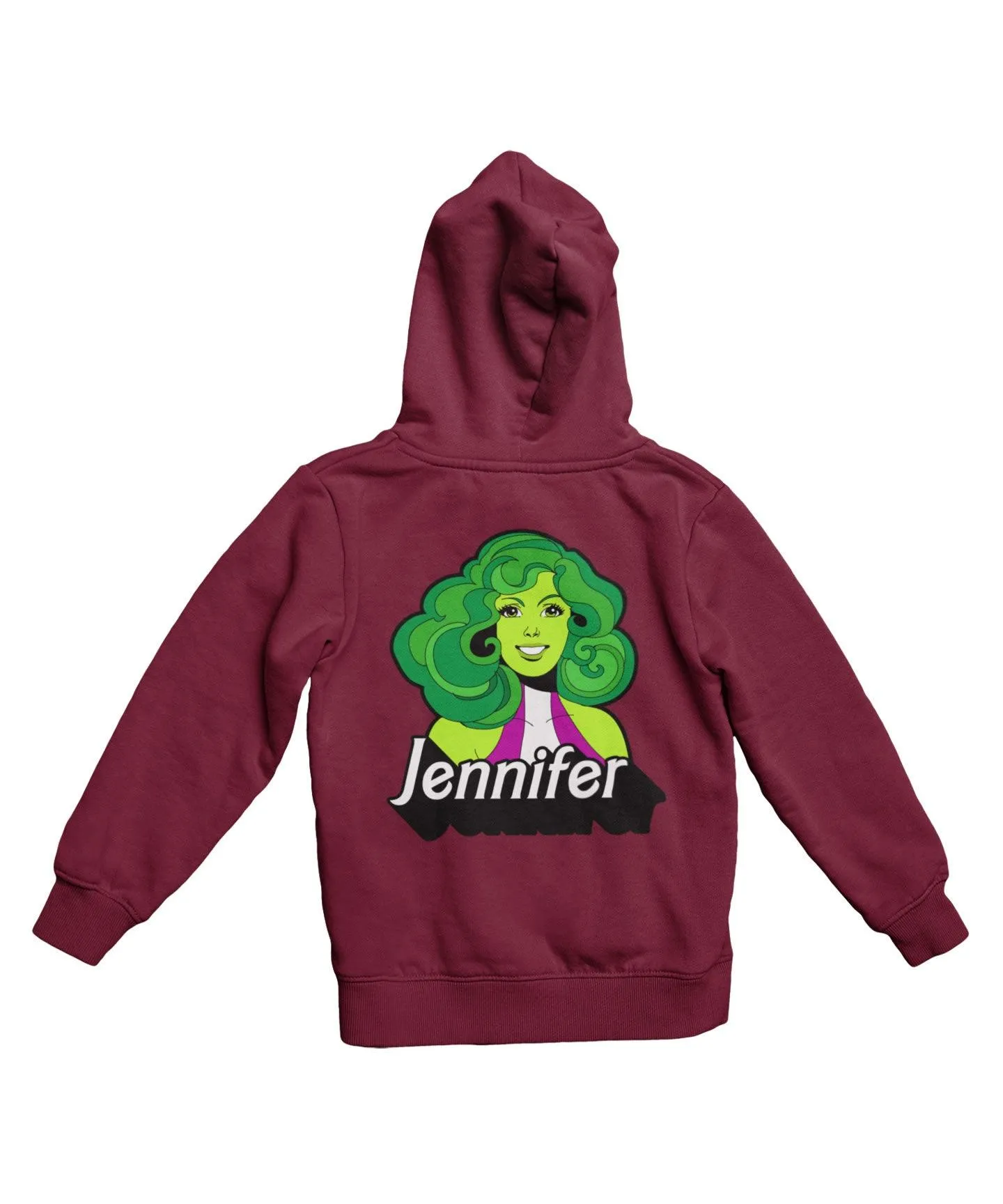 Top Notchy Barbie She Hulk Back Printed Hoodie