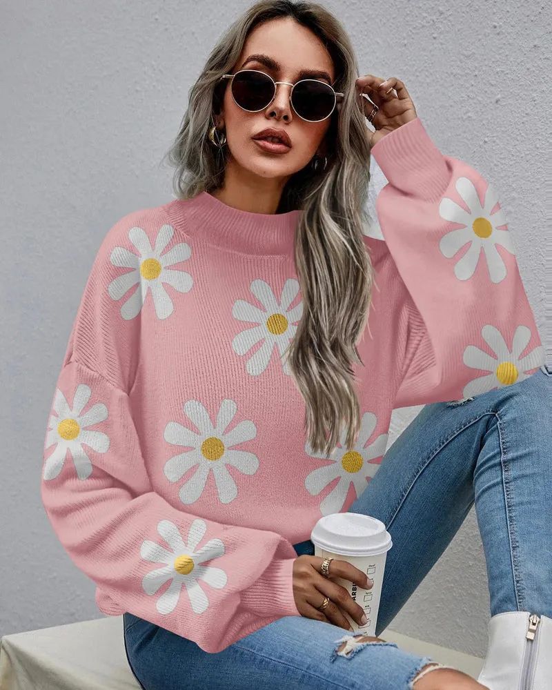 Zeagoo Women's 2023 Fall Fashion Turtleneck Sweaters Long Sleeve Lantern Ribbed Knit Chunky Loose Pullover Jumper Tops